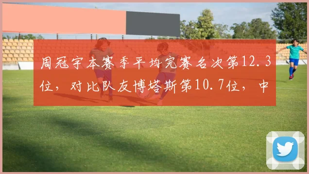 周冠宇本赛季平均完赛名次第12.3位，对比队友博塔斯第10.7位，中国车手得分效率提升至33%